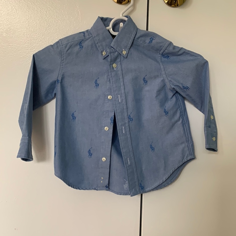Ralph Lauren 2T toddler boys button down Oxford long sleeve shirt